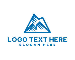 Skiing - Geometric Mountain Travel logo design