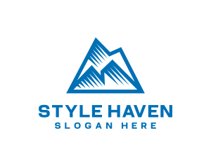 Skiing - Geometric Mountain Travel logo design
