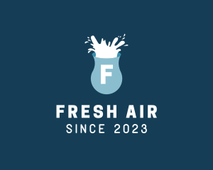 Fresh Milk Splash Drink logo design