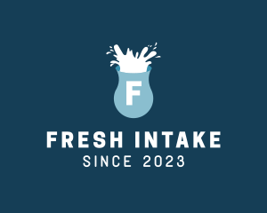 Fresh Milk Splash Drink logo design