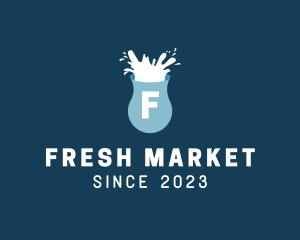 Fresh Milk Splash Drink logo design