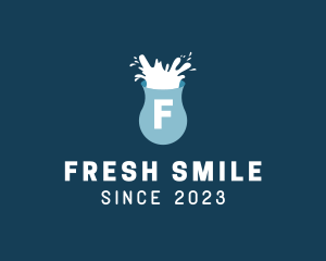 Fresh Milk Splash Drink logo design