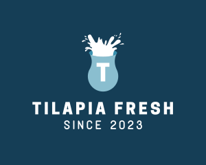 Fresh Milk Splash Drink logo design