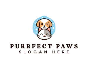 Kitty - Cute Puppy Kitty Grooming logo design