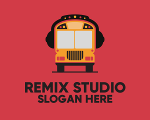 Music School Bus  logo design