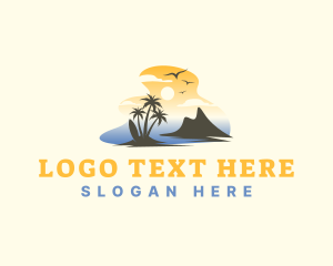 Sun - Tropical Summer Surfing logo design