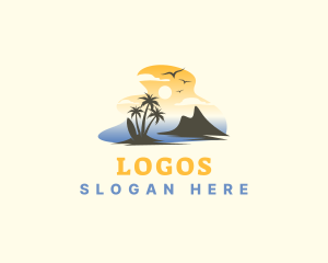 Vacation - Tropical Summer Surfing logo design