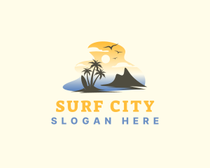 Tropical Summer Surfing logo design