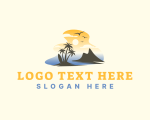 Island - Tropical Summer Surfing logo design