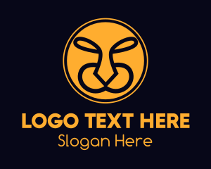 Line - Yellow Wild Tiger logo design