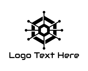 Polygon - Hexagon Tech Circuit logo design