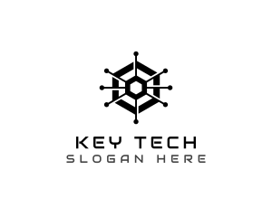 Hexagon Tech Circuit logo design