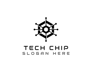 Hexagon Tech Circuit logo design