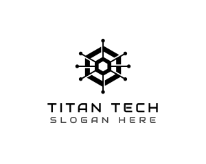 Hexagon Tech Circuit logo design