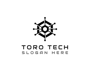 Hexagon Tech Circuit logo design