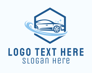 Hexagon Car Wash Cleaning  Logo