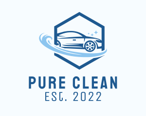 Hexagon Car Wash Cleaning  logo design