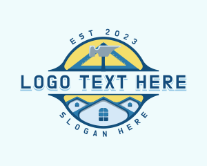 Construction - House Roof Carpentry logo design