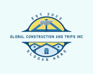 Repairman - House Roof Carpentry logo design