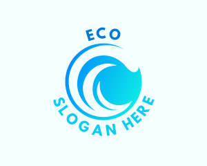 Ocean - Water Wave Letter C logo design