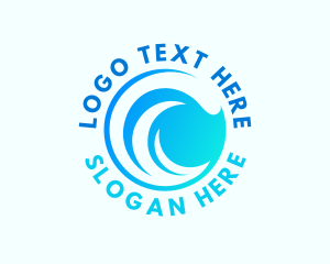 Surfing - Water Wave Letter C logo design