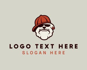 Dog - Pet Bulldog Gangster logo design