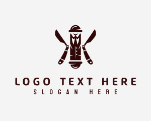 Barber - Grooming Barber's Pole Suit logo design