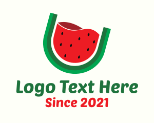 Watermelon Slice - Watermelon Fruit Drink logo design