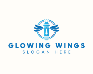 Barber Grooming Wings logo design