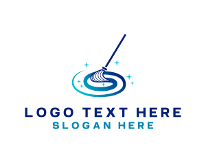 Cleaning Services - Clean Housekeeping Mop logo design
