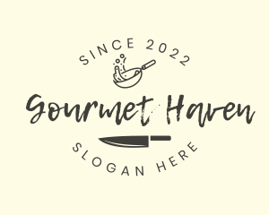 Cooking Knife Gourmet logo design