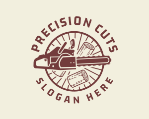 Chainsaw Wood Cutter logo design