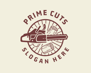 Chainsaw Wood Cutter logo design