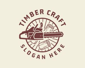 Wood - Chainsaw Wood Cutter logo design