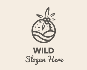 Splash - Brown Tropical Beach Badge logo design