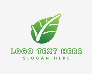 Plant - Eco Friendly Leaf Checkmark logo design