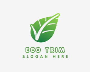 Eco Friendly Leaf Checkmark  logo design