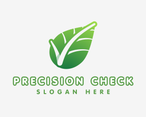 Eco Friendly Leaf Checkmark  logo design