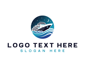 Night Ocean Ship Logo