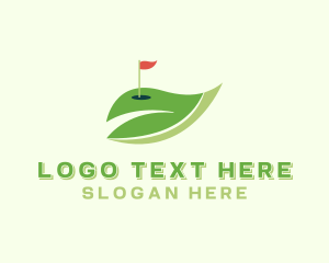 Golf Ball - Leaf Golf Nature logo design