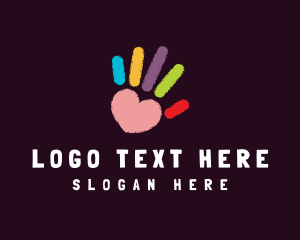 Community - Colorful Heart Hand logo design