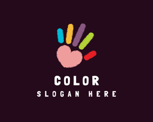 Outreach - Colorful Heart Hand logo design