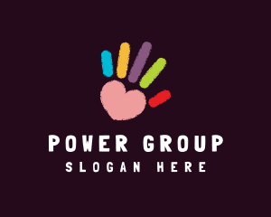 Welfare - Colorful Heart Hand logo design