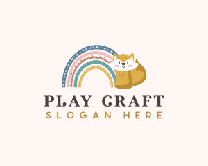 Playful Rainbow Fox logo design