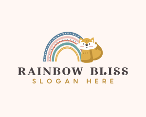 Playful Rainbow Fox logo design