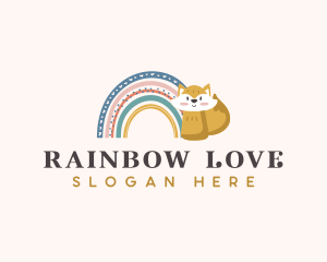 Playful Rainbow Fox logo design