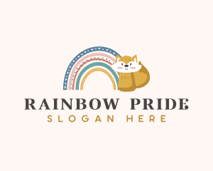 Playful Rainbow Fox logo design