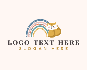 Playful Rainbow Fox Logo