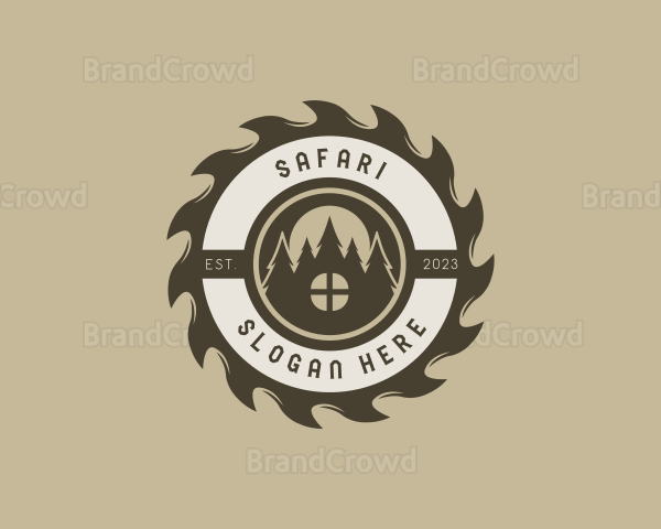 Cabin Sawmill Construction Logo