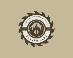 Circular Saw - Cabin Sawmill Construction logo design